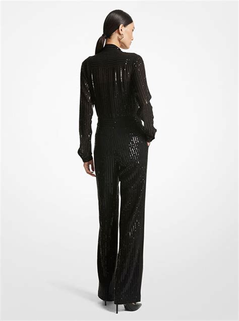 michael kors sequin jumpsuit|michael kors belted denim jumpsuit.